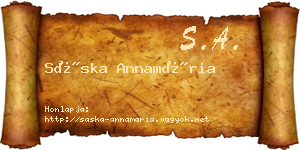 Sáska Annamária névjegykártya