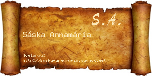 Sáska Annamária névjegykártya